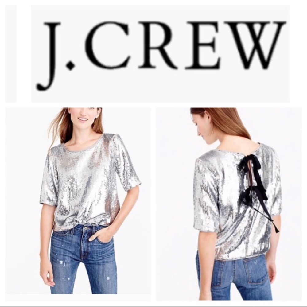 Sequined J. Crew Party Top in Size 6